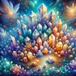 DALL·E 2024-02-06 20.51.44 – A vivid and detailed oil painting showcasing a magical scene where crystals are multiplying in size and number. The composition should be filled with